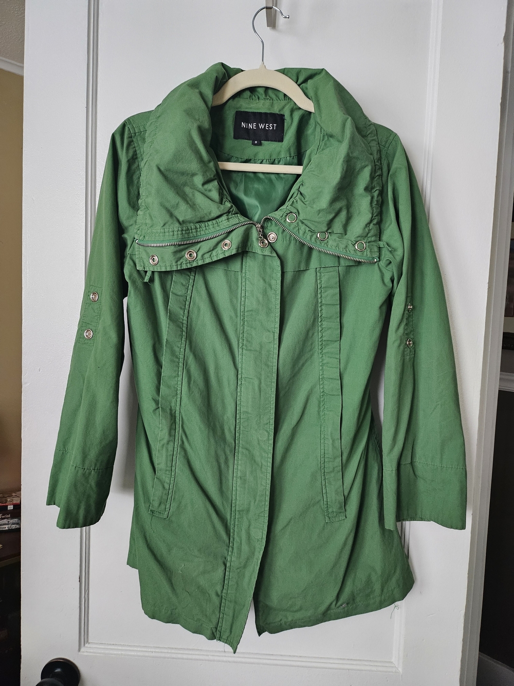 Nine West Bright Green Utility Jacket with Convertible Collar